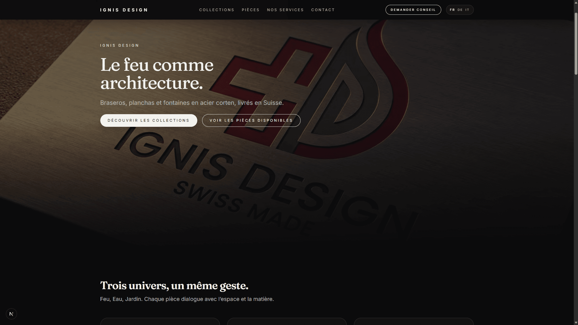 Ignis Design — Site Web